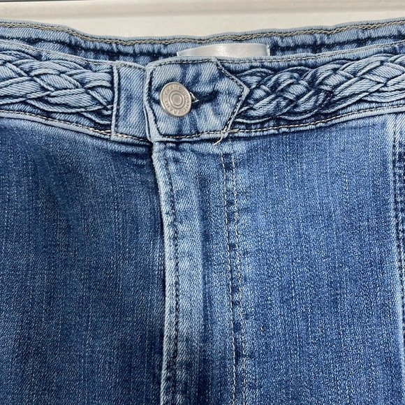 FRAME Braided Waist Band High Rise Wide Leg Daphne Blue Stretch Jeans Size 34 - Picture 2 of 5